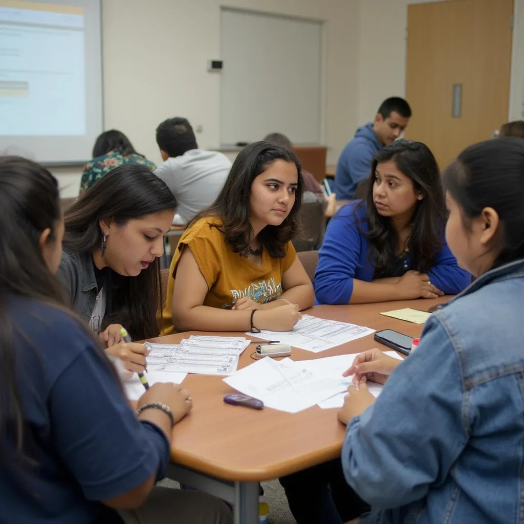 Students learning financial literacy